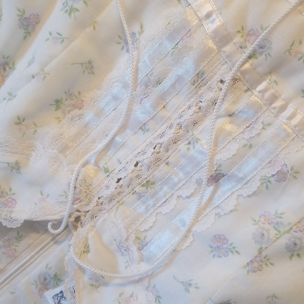 Gunne Sax By Jessica San Francisco Vintage 0/2 XS White/Purple Floral Lace Dress - Picture 11 of 17